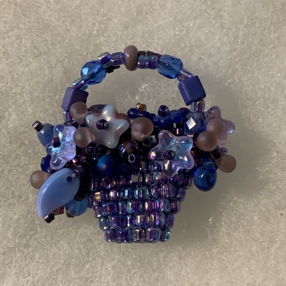 Handmade Seed Bead & Glass Bead Brooch